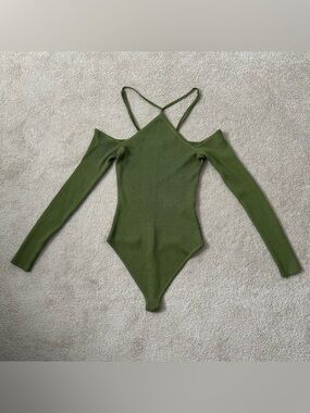 Abercrombie & Fitch Green Ribbed Bodysuit